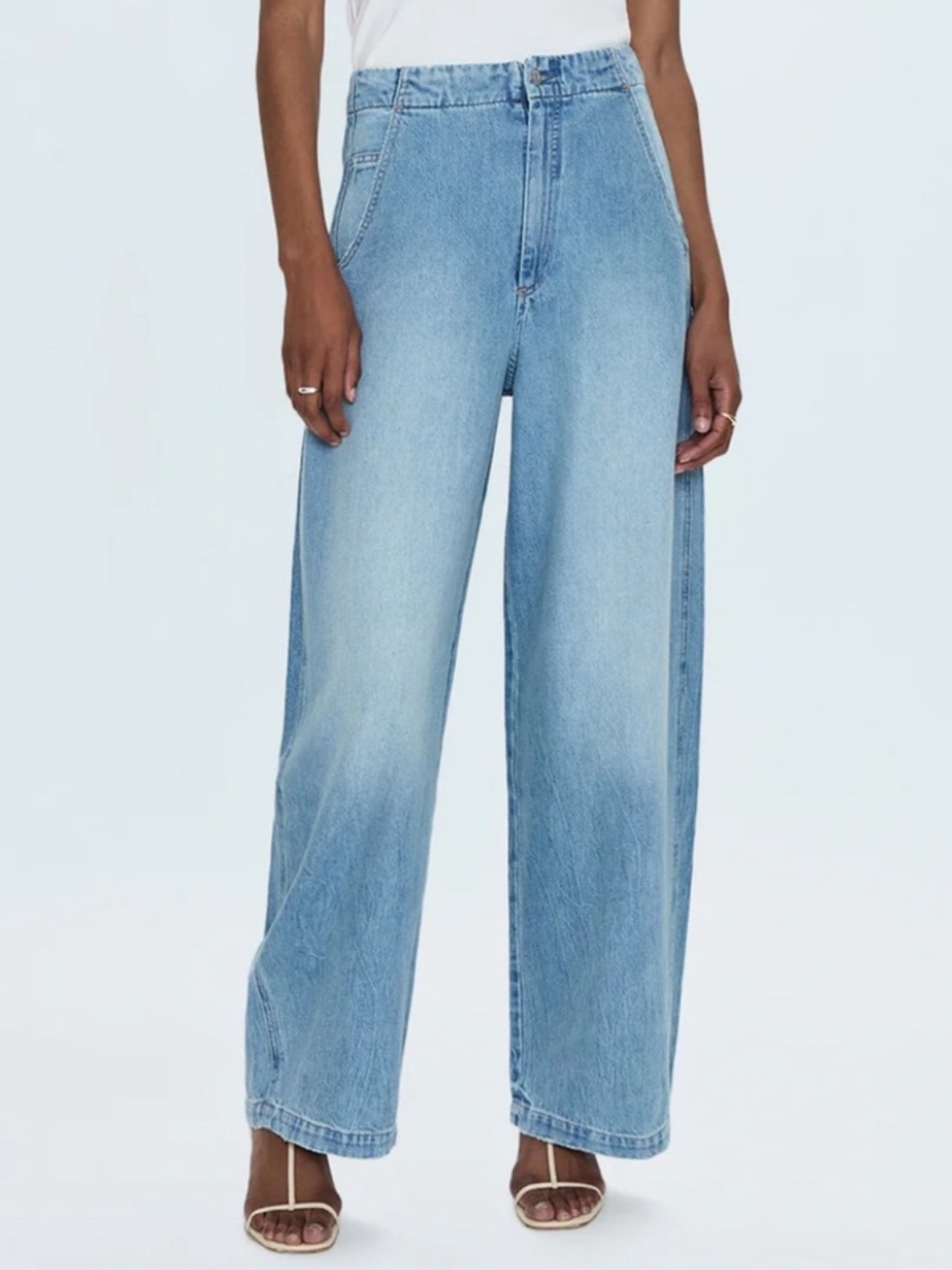 pistola Wide-Leg High-Rise Jeans in Light Blue